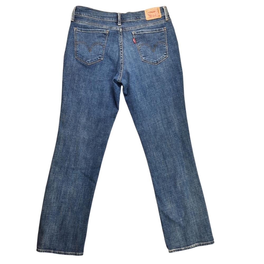 Levi's 505 Straight Leg Mid Rise Blue Jeans SZ 8S - Picture 9 of 13